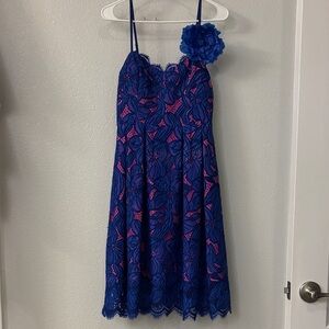 Lilly Pulitzer Camella Blue and Pink Lace Dress